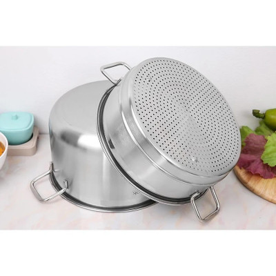 BỘ NỒI XỬNG HẤP INOX  28CM VÀ 30CM 2 TẦNG VUNG KÍNH CƯỜNG LỰC