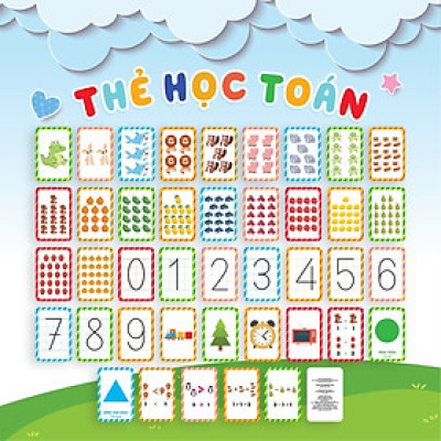 Flashcard- Bộ Thẻ học Toán giúp bé nhận biết mặt số và học tính dễ dàng