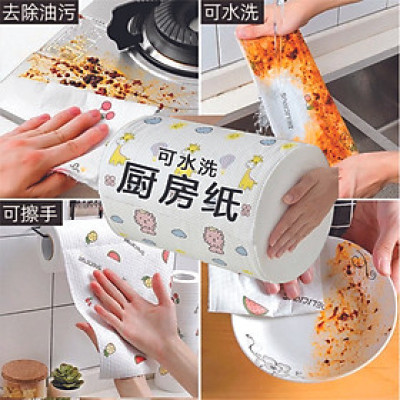 [2000 Tờ] Cuộn Khăn Giấy Vải Lau Đa Năng, Lau Bếp, Lau Chén Bát - Có Thể Tái Sử Dụng - Siêu Thấm Hút