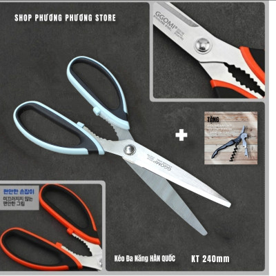 Kéo GGOMI Hàn Quốc Nhà Bếp Kéo Cắt Gà Cắt Đồ Đa Năng Cao Cấp ( Tặng Khui Hộp 3 in 1 )