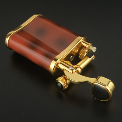 Vỏ Hộp Quẹt Bật Lửa Xăng Bấc Đá Jifeng JF-018 Họa Tiết Nâu Loang Đẹp Độc Lạ - Dùng Xăng Bấc Đá Cao Cấp