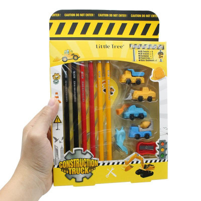 Bộ Dụng Cụ Học Tập Xe Công Trình Construction Truck - Little Tree GP8021-E (13 Chi Tiết)