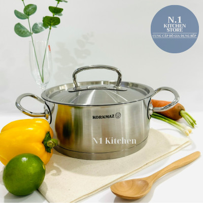 Nồi inox cao cấp Korkmaz Proline 2.8 lít thân thấp - A1169 - Hàng Chính Hãng