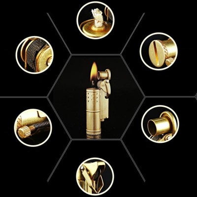 Vỏ Hột Quẹt Bật Lửa Xăng Đá Promise - BNC 005 Kiểu Dáng Cổ Điển Đẹp Độc Lạ Dùng Xăng Bấc Đá Cao Cấp