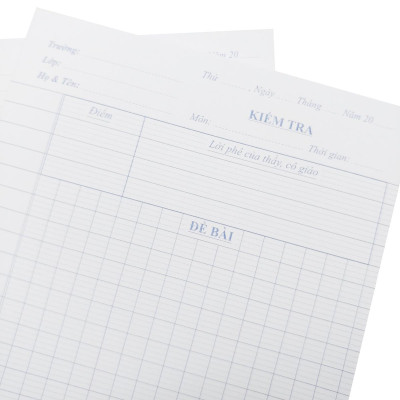 Giấy Kiểm Tra - 4 Ôly Vuông Ngang 2 mm - 205 x 155 mm - 100gsm - Deli CN605 (20 Tờ Kép)