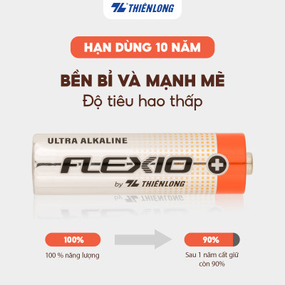 Vỉ 2 Pin Alkaline AAA Thiên Long Flexio