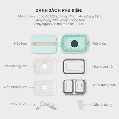 Hộp cơm điện Bear SB-HC12L - Hàng chính hãng