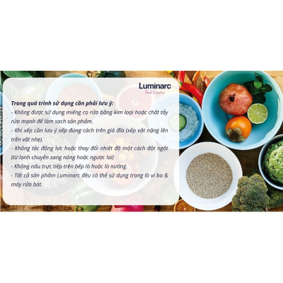 Đĩa Thủy Tinh Luminarc Diwali Lines 19cm đựng thức ăn, kháng vỡ, cường lực - Bộ 3 đĩa - Q1669