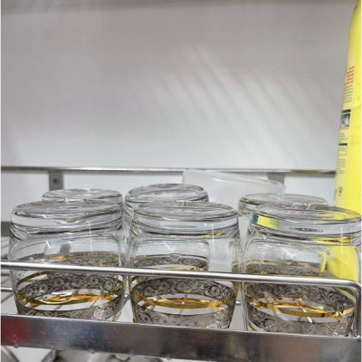 Bộ 6 ly pha lê uống whisky uống nước, bia 230 ml mạ vàng, platin  24k Tiệp Khắc