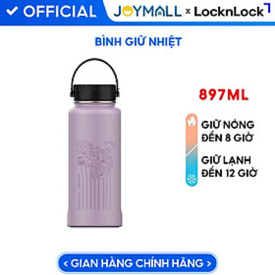 Bình giữ nhiệt LocknLock Riga Tumbler Vietnam Edition màu Hồng tím - Hoa sen LHC4160VOL 897ml, Hàng chính hãng, có quai xách dễ dàng mang đi - JoyMall