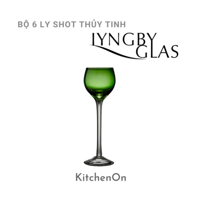 Bộ 6 ly uống shot, nhiều màu. Nhãn Lyngby Glas Đan Mạch