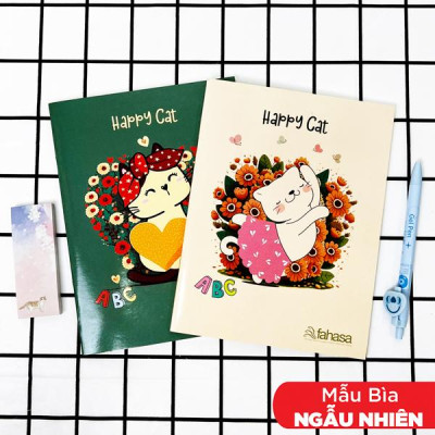 Combo 5 Tập Học Sinh Happy Cat 4 Ô Ly 96 Trang 80gsm - The Sun 02 (Mẫu Màu Giao Ngẫu Nhiên)