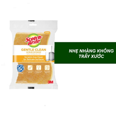 Gói 2 Miếng cước rửa chén có mút không trầy xước 115x70mm Scotch-Brite 3M SB-CRV - Lấy sạch vết bẩn, an toàn nồi chảo, rửa sạch nhanh chóng