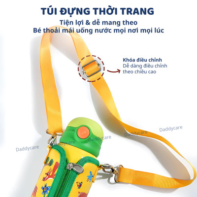 Bình nước cho bé đi học giữ nhiệt  Mideer Vacuum Insulated Bottle có ống hút dây đeo cao cấp