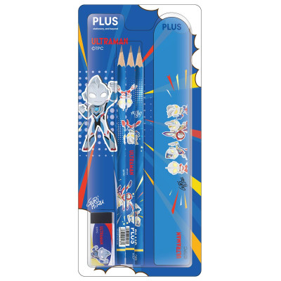 Bộ Dụng Cụ Học Tập 3 Món Ultraman - Plus 600-V027