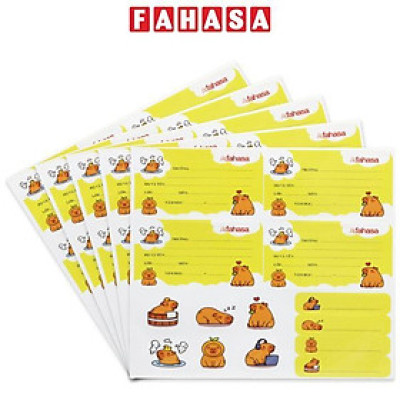 Nhãn Vở Capybara 4 Ô Kèm Sticker - The Sun (20 Nhãn)