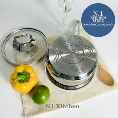 Nồi Quánh inox 18/10 Korkmaz Perla 1.6 lít có nắp - 16x8 cm - Hàng Chính Hãng