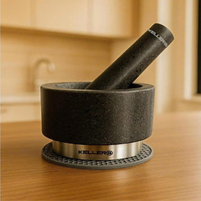 Bộ Cối Chày Đá Granite Nguyên Khối KELLER - Germany hàng chính hãng