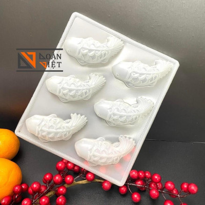 [KHUÔN 6 CÁ] Khuôn RAU CÂU, NHẤN XÔI, BÁNH TỔ 6 cá…. . Hình cá chép siêu sắc nét - Trang trí MÂM CÚNG ÔNG TÁO, NGÀY TẾT.