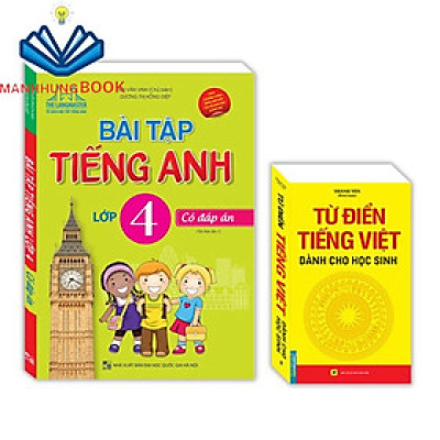Sách - Combo 2c Bài tập tiếng Anh lớp 4 ;Từ điển tiếng việt dành cho học sinh (khổ nhỏ)