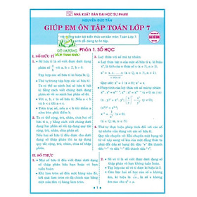 Sách - Giúp Em Ôn Tập Toán Lớp 7 (Dùng Chung Cho Các Bộ SGK Hiện Hành)