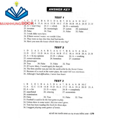 SÁCH - bộ đề thi tuyển sinh vào lớp 10 môn tiếng anh