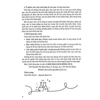 Ứng Dụng Trí Tuệ Nhân Tạo AI Trong Dạy Và Học Môn Khoa Học Tự Nhiên (Dành Cho Giáo Viên Và Học Sinh-Dùng chung SGK) (HA)