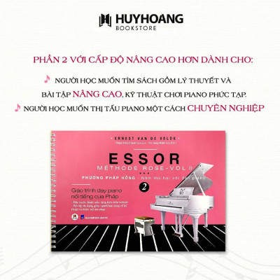 Sách - Piano Methode Rose Phương Pháp Hồng - Giáo Trình Piano Nổi Tiếng Của Pháp - Huy Hoàng Bookstore