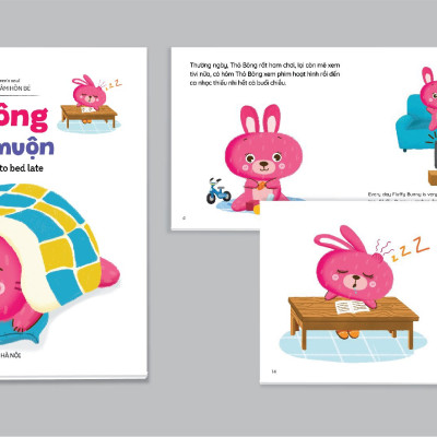 Full Combo (bộ 5 cuốn) Ehon Kỹ Năng Sống Thỏ Bông - Âm Thanh - Nhận Biết (Tặng Vòng Dâu Tằm May Mắn Cho Bé)