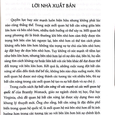 Sự bất cân xứng về sức mạnh và các mối quan hệ quốc tế 