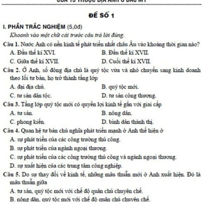 Đề Kiểm Tra Đánh Giá Lịch Sử 8 (Bám Sát SGK Kết Nối)_HA