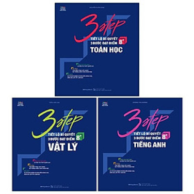 Sách - 3 STEP Khối A1 - Tiết Lộ Bí Quyết 3 Bước Đạt Điểm 8+ - Toán Học + Vật Lý + Tiếng Anh - Combo   3 Cuốn - Megabook