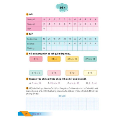 Sách - 100 Đề Kiểm Tra Toán Lớp 3 - Biên soạn theo chương trình GDPT mới