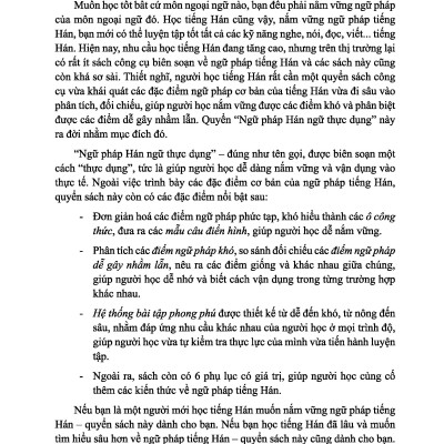 Ngữ Pháp Hán Ngữ Thực Dụng 