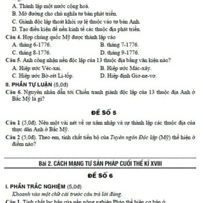 Đề Kiểm Tra Đánh Giá Lịch Sử 8 (Bám Sát SGK Kết Nối)_HA