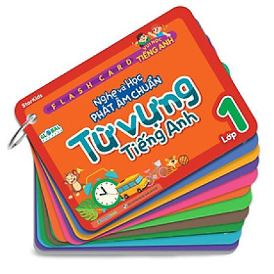 Sách Flashcard - Vui Học Tiếng Anh - Nghe Và Học Phát Âm Chuẩn Từ Vựng Tiếng Anh Lớp 1 - Megabook