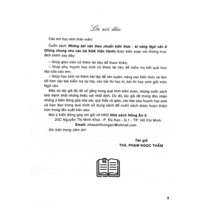 Sách-Những Bài Văn Theo Chuẩn Kiến Thức - Kĩ Năng Ngữ Văn 8 (Dùng Chung Cho Các Bộ SGK Hiện Hành)