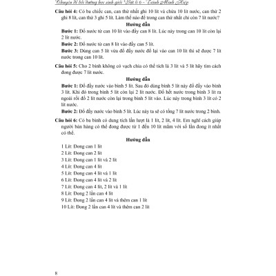 Chuyên Đề Bồi Dưỡng Học Sinh Giỏi Vật Lí 6