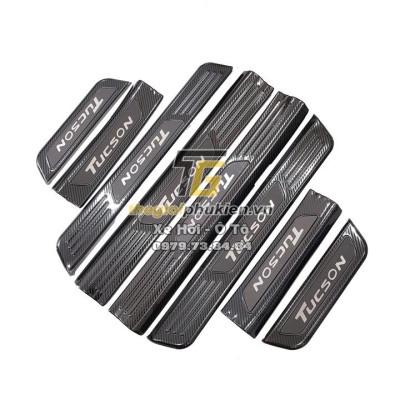 Bộ Ốp bậc cửa, Nẹp bước chân Hyundai Tucson 2016-2020 vân Carbon