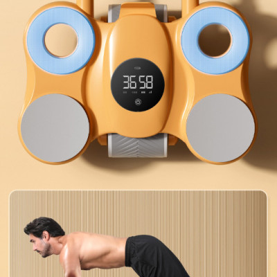 Dụng Cụ Tập Cơ Bụng, Con lăn Tập GYM Thế Hệ Mới,Có Đồng Hồ Tự Động,Đàn Hồi Cho Nam,Nữ Tại Nhà(Tặng thảm+Cáp Sạc)