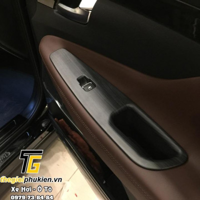 Ốp nội thất vân gỗ cho Hyundai Santafe 2019 Cao cấp - gỗ đen