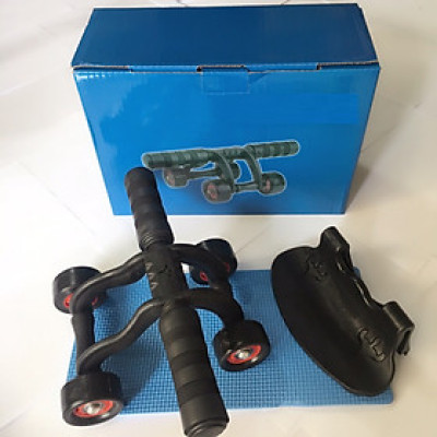 Con lăn tập cơ bụng 4 bánh(Kèm+Thảm lót)