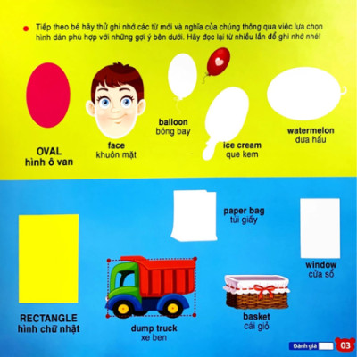 Bộ Sưu Tập 200 Sticker - Số Đếm, Hình Dạng, Màu Sắc