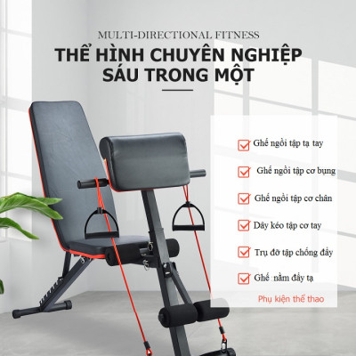 Ghế Tập Tạ Đa Năng P189 Mẫu 2021 Tích Hợp Nhiều Bài Tập Cơ Bụng,Cơ Vai,Cơ Tay,Cơ Lưng Eo Tienphatsmart Tặng  Bộ Dây Ngũ Sắc 11 Chi Tiết.