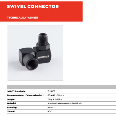 Khớp nối ống hơi ( khí nén) xoay 360 độ tiện lợi-1/4(ren 13mm) , Montipower, Đức