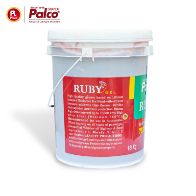 Mỡ Bò Chịu Nhiệt Cao Cấp Nhập Khẩu PALCO Ruby Gel Xô 18 Kg, Nhiệt Độ Nhỏ Giọt Trên 260 *C, Bôi Trơn Lên Đến 130.000KM