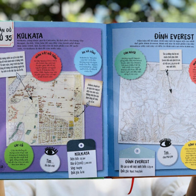 Sách Khám Phá - 80 Bản Đồ Vòng Quanh Thế Giới - Khám Phá Thế Giới Cùng Cuốn Bản Đồ Khổng Lồ, Gồm 52 Tấm Bản Đồ Minh Họa Sinh Động -  Á Châu Books, Bìa Cứng, In Màu