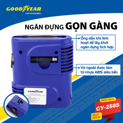 Máy Bơm Lốp Xe GOODYEAR GY-2585 Mini Tiện Dụng - Nhập Khẩu Chính Hãng