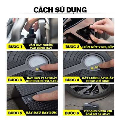 Máy Bơm Ô Tô Xe Hơi - Đồng Hồ Điện Tử Thông Minh