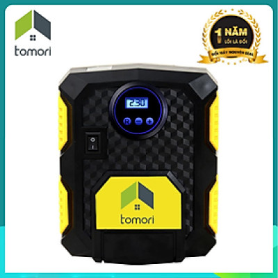 ÁY BƠM LỐP Ô TÔ TỰ NGẮT TOMORI 12V (Bảo hành 12 tháng)